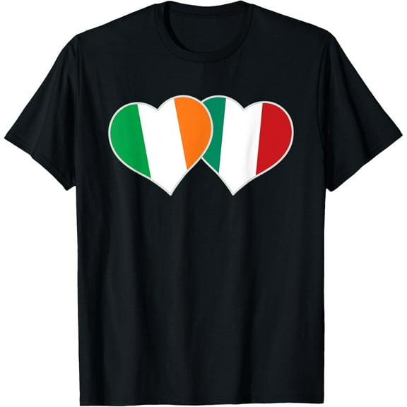 men and women can wear，Irish Italian Half Irish Half Italian Flag Ireland Italy T-Shirt