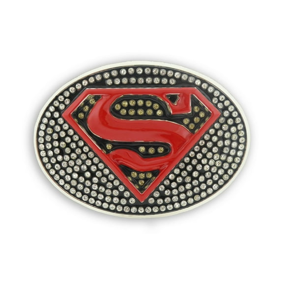 Superman 3d Red Logo Belt Buckle Bling Rhinestones Unisex Heavy Metal Costume Party New Big