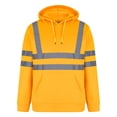 thumbnail image 4 of Miluxas Hi Vis Hoodie for Men Safety Hoodies for Men Reflective with Bottom, High Visibility Hoodie for Men with Construction Worker, Meets ANSI, Yellow, 4 of 6