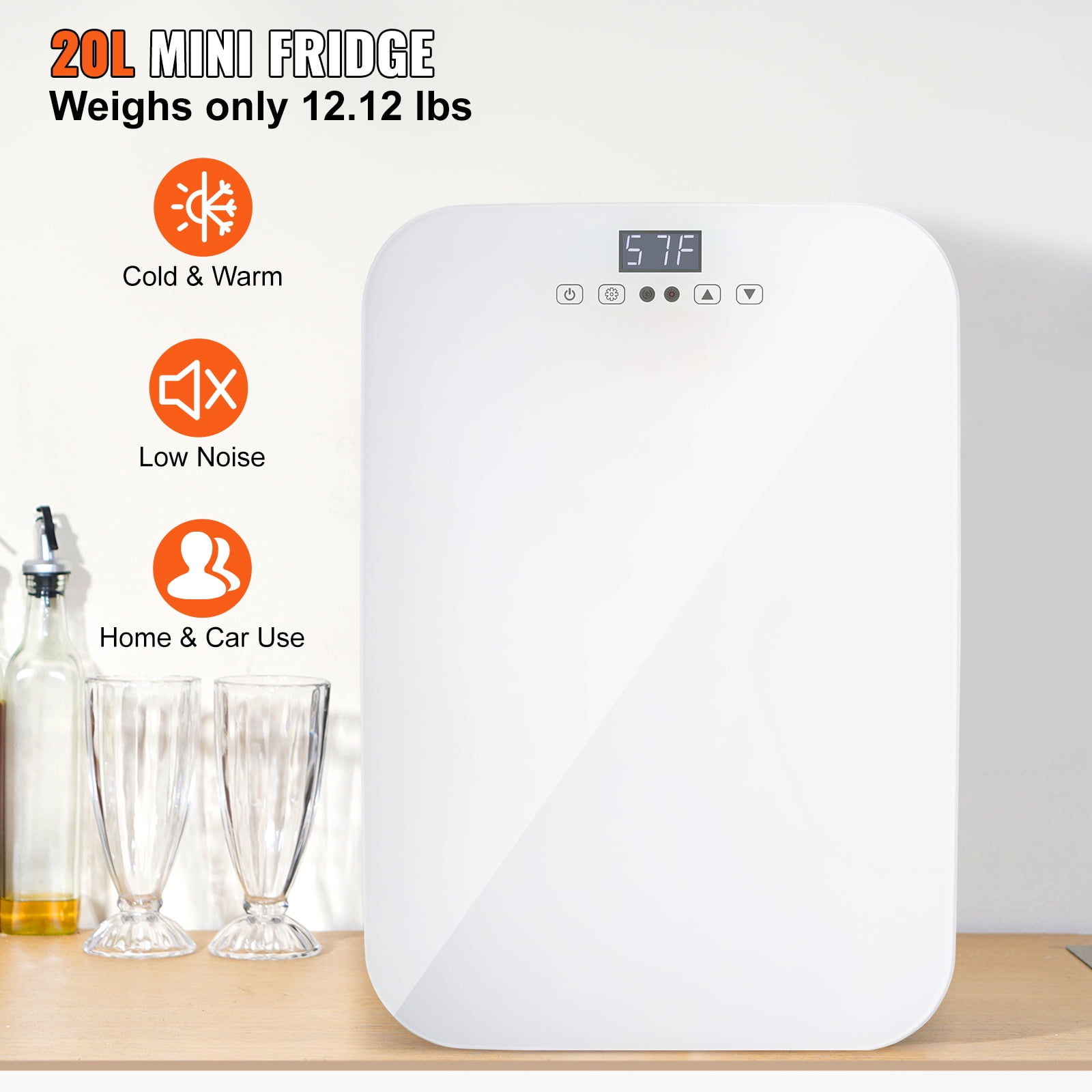 KFFKFF Mini Refrigerator 20L 22 Cans Skin Care Product Refrigerator AC/DC Mini Cosmetic Makeup Refrigerator