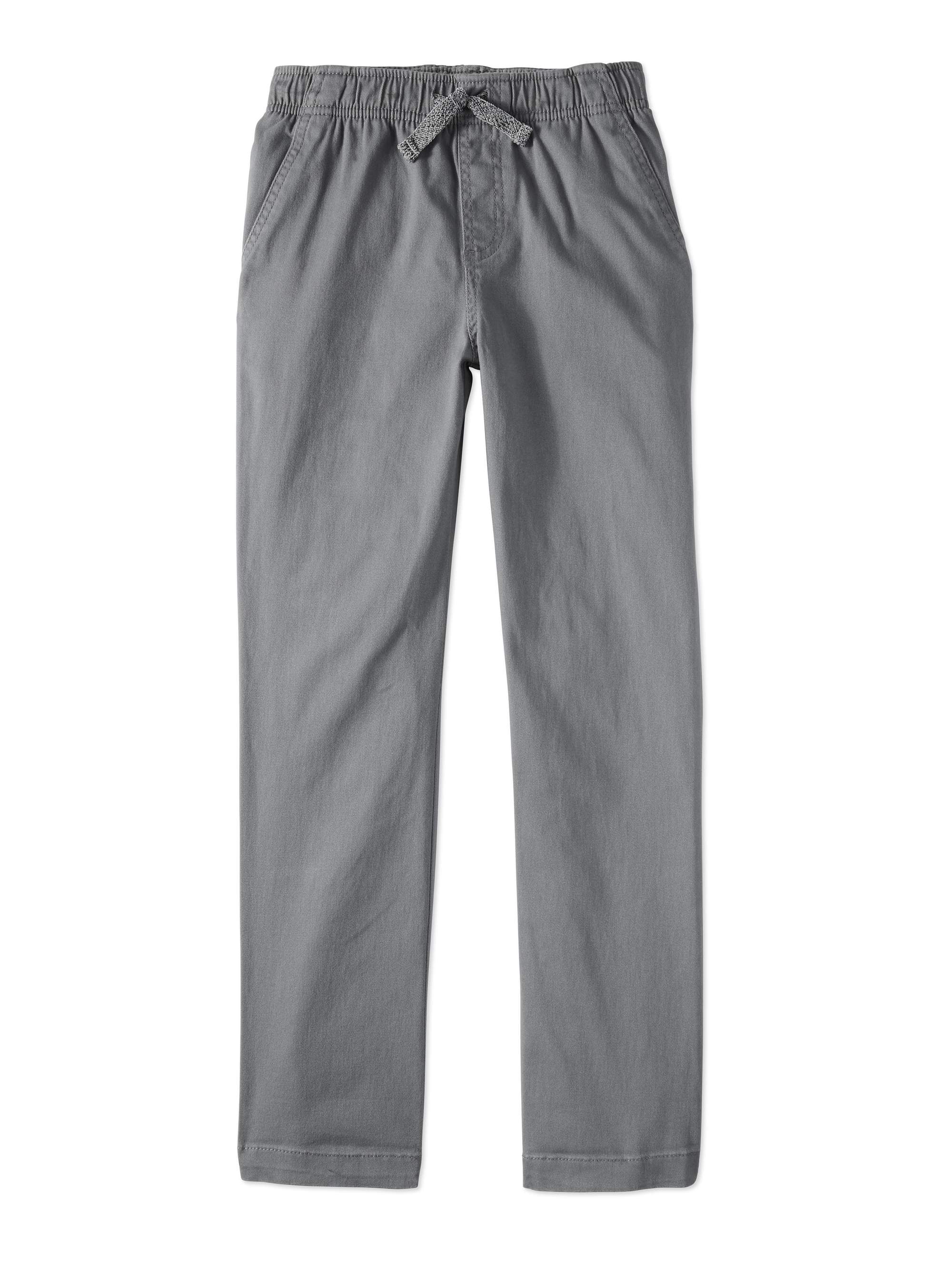 Boys Pants Large 10-12 Blue Pull on Pockets Casual Stretch Drawstring Cuffed