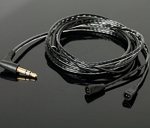 IE80 Sqrmekoko L-Shaped Upgrade Audio Cable Cord for Sennheiser IE8 IE8i Earphone Black