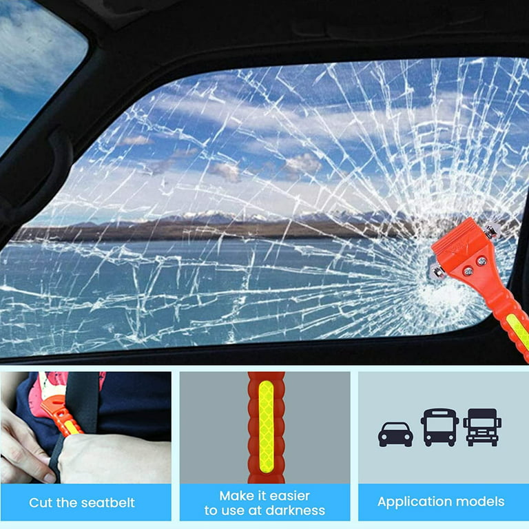 Cuhas Car Escape Tool Safety Hammer Mini Stainless Steel Bus Lifesaving  Hammer Emergency Self-rescue Escape Window Breaker