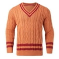 thumbnail image 2 of Bcfgryg Mens Striped Color Matching Knitted Sweaters Are Fashionable And Loose In Autumn And Winter Cardigans For Men Yellow XXL, 2 of 4