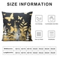 thumbnail image 5 of Nawypu Golden Butterfly Throw Pillow Cover Black White Street Art Graffiti Stripes Cushion Case for Kids Teens Adults Dreamy Wild Glitter Leaves Creature Cushion Cover for Party, 5 of 5