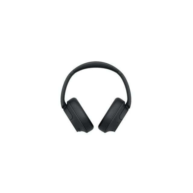 sony wh-ch720nb auriculares inalámbricos bluetooth con cancelación de ruido - negro mate, vista frontal centrada de diadema con copas acolchadas ovaladas y banda superior acolchada; acabado mate y micrófono integrado en la copa; fondo blanco minimalista. Compatible con teléfonos y tabletas, hasta 35 horas de batería y carga rápida; también usados frecuentemente para trabajo remoto y viajes cortos.