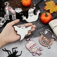 thumbnail image 3 of 20pcs 10 style Wood Ornaments Pumpkin Cat Dog Mummy Wood Ornaments for Party Decorations Length 71-119mm, 3 of 7