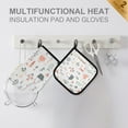 thumbnail image 4 of Yayeee Oven Mitts and Pot Holder Set of 2 Heat Resistant Kitchen Gloves Baking Hot Pad, Garden Pattern, 4 of 5