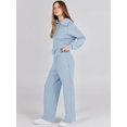 thumbnail image 4 of ORUYROP Women 2 Piece Outfits Sweatsuit Set 2023 Fall Oversized Half Zip Sweatshirt Wide Leg Sweatpant Lounge Set Tracksuit, 4 of 7