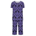 thumbnail image 5 of Levmjia Womens Pajama Set Polyester Short Sleeve Sleepwear Loungewear 2 Piece Outfit Comfortable Soft Casual Summer Nightwear for Women, 5 of 5
