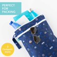 thumbnail image 2 of Waterproof Wet Bag for Baby, Travel, Swim Suit, Cloth Diapers, Pump Parts, Pool, Beach, Gym Clothes, Toiletry, Hook to Stroller, Daycare, Zipper Reusable Wetdry Packing Pouch, Beige Check, 2 of 5