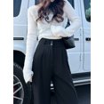 thumbnail image 4 of Pantalones de otoño para mujer, lisos, combinables, sencillos, informales, de cintura alta, para oficina, elegantes, holgados y cómodos, ropa de calle Ulzzang, 4 of 6