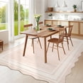 thumbnail image 6 of Towallmark 9x12 Washable Area Rug, Ultra Soft Low Pile Non-Slip Carpet, Modern Scalloped Print Floor Mat for Living Room Bedroom Home Decor, Natural Ivory, 6 of 9