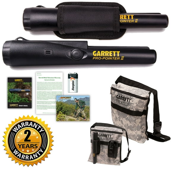 Garrett Pro-Pointer and Camo Canvas Metal Detecting Finds Recovery Bag Pouch