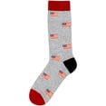 thumbnail image 2 of BambooMN Men's Cotton Colorful Design Novelty Dress Socks - American Flag Print - 1 Pair, 2 of 7