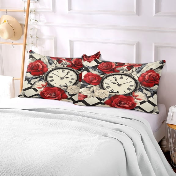 Pillow Case Plush Pillow Clockwork Roses Case standard size/King size/Queen size Bed Pillow Pillowcases