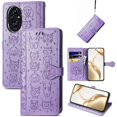 thumbnail image 4 of Funda Cartera FOXDOCK para Honor 200 , Flip PU con Relieve de Gatos y Perros, Tarjetero y Soporte, 4 of 6
