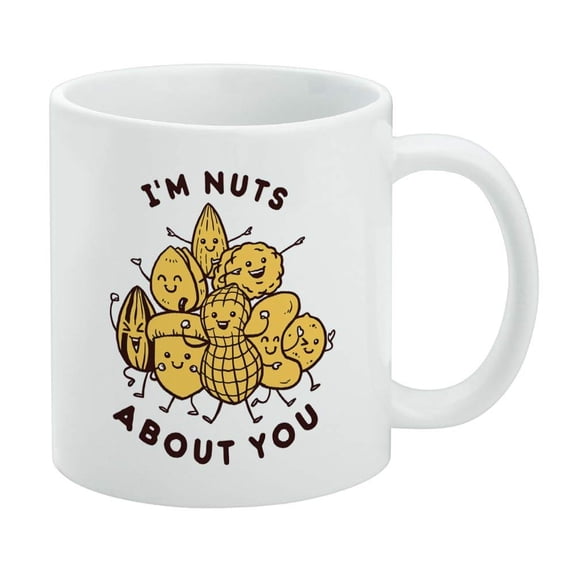 I'm Nuts About You Love Funny Humor White Mug