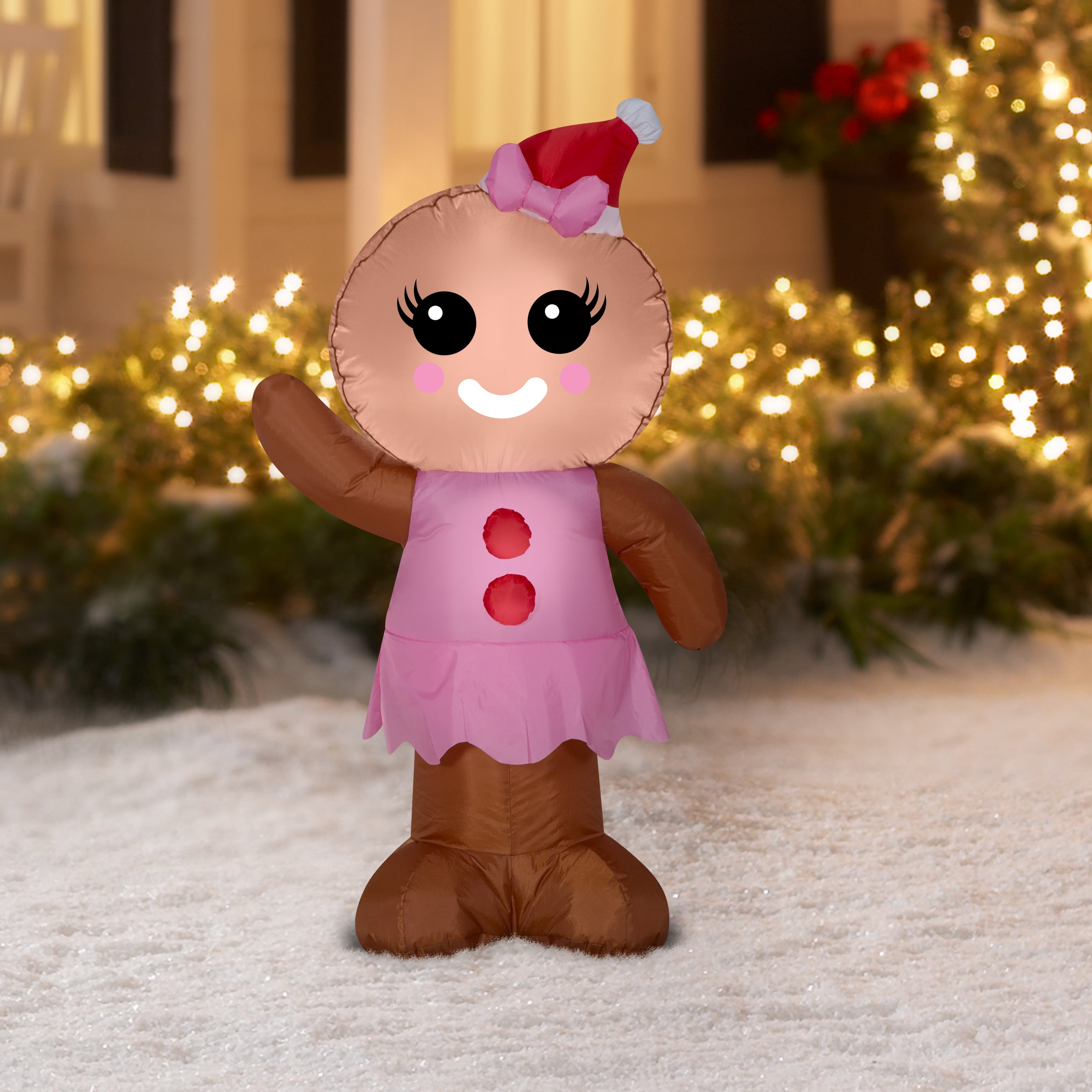 inflatable gingerbread woman 4 ft pink christmas decoration indoor outdoor - Gingerbread Outdoor Christmas Decorations inflatable gingerbread woman 4 ft pink christmas decoration indoor outdoor - Gingerbread Outdoor Christmas Decorations