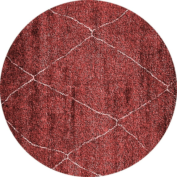 Ahgly Company Indoor Round Oriental Red Industrial Area Rugs, 4' Round