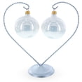 thumbnail image 2 of Open-Top Heart Twisted Silver Metal Ornament Display Stand 9 Inches (Poland), 2 of 4