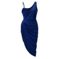 thumbnail image 5 of Outfmvch Dresses for Women 2023 Prom Dress Sequin Stitching Folds Sleeveless Club Dress Sequin Dress for Women Blue L, 5 of 5