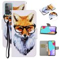 thumbnail image 1 of SaniMore for Samsung Galaxy A33 5G 6.5" 2022 Wallet Case, Color Painting Pattern with Kickstand Card Slots Detachable Wrist Strap Grils Women PU Leather Case Magnetic Clasp, Fox, 1 of 8