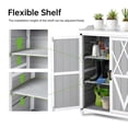 thumbnail image 5 of Outdoor Potting Bench with Metal Work Top,Waterproof Garden Storage Cabinet, Wooden Garden Work Bench with Adjustablev Shelves & Double Doors for Backyard, Patio, Lawn Gardening, Grey/Wood Color, 5 of 8