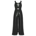 thumbnail image 4 of TiaoBug Combinaison à Sequins pour Filles Combinaisons Sans Manches Robe Maxi en Chiffon Combinaisons pour 7-14 Ans Noir 8, 4 of 6