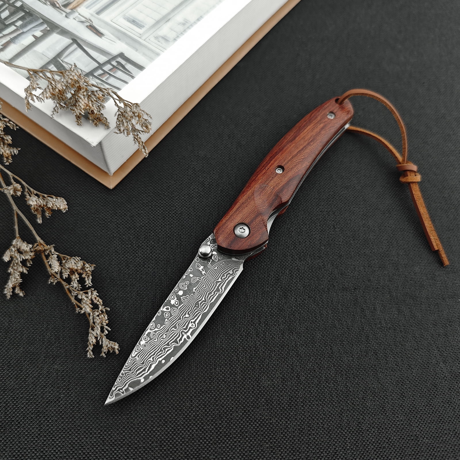 6.5-inch Damascus Folding Pocket Knife