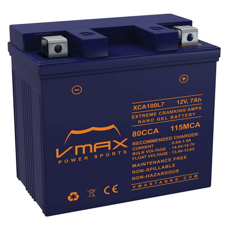 VMAX XCA100L7 Scooter Powersports Battery Upgrade for Honda 50cc S Ruckus (2003-2017) 12V 7ah Nano gel (Best Battery For Honda Ruckus)