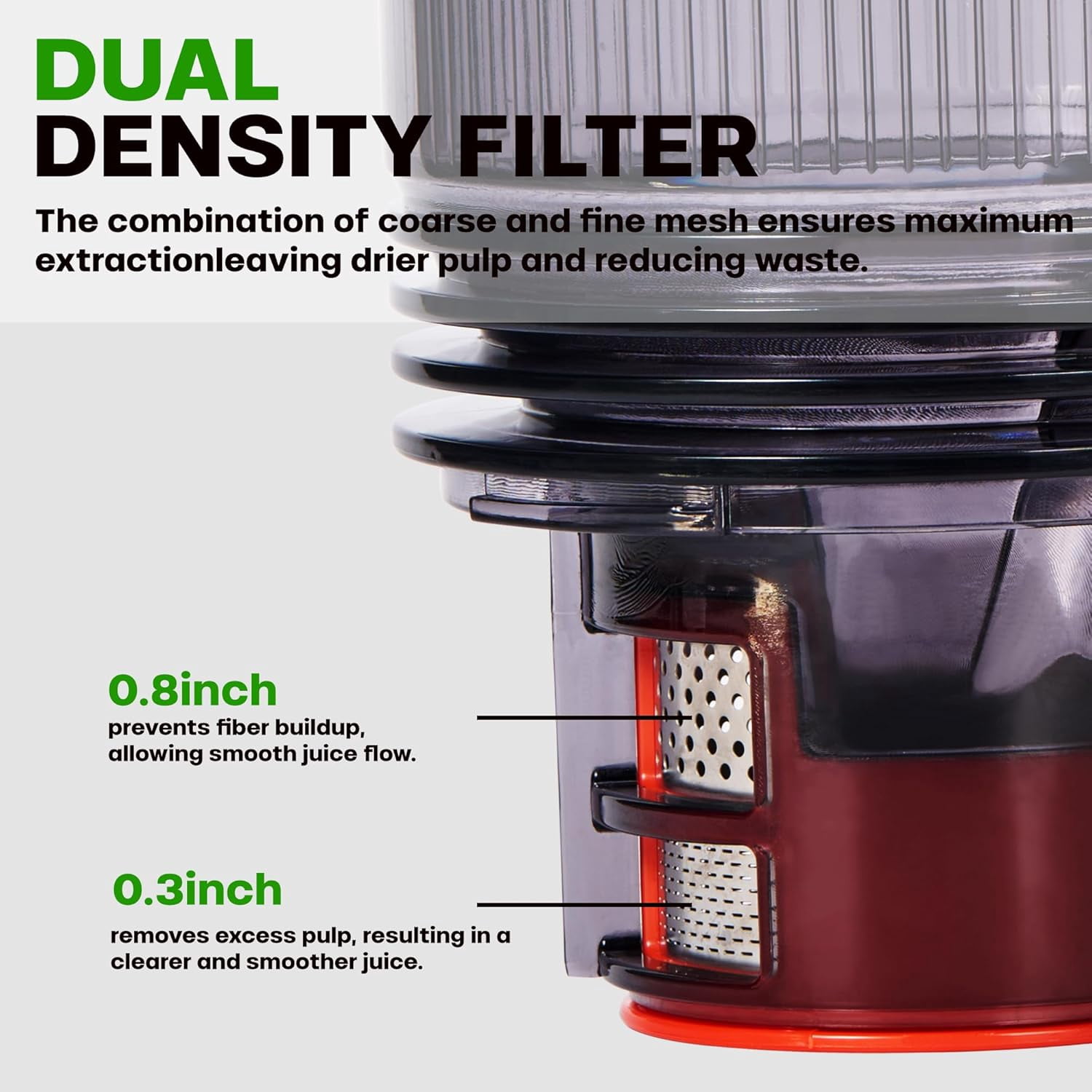 Slow Masticating Juicer Machines with 5.5" Large Feed Chute for Most Fruits and Vegetables