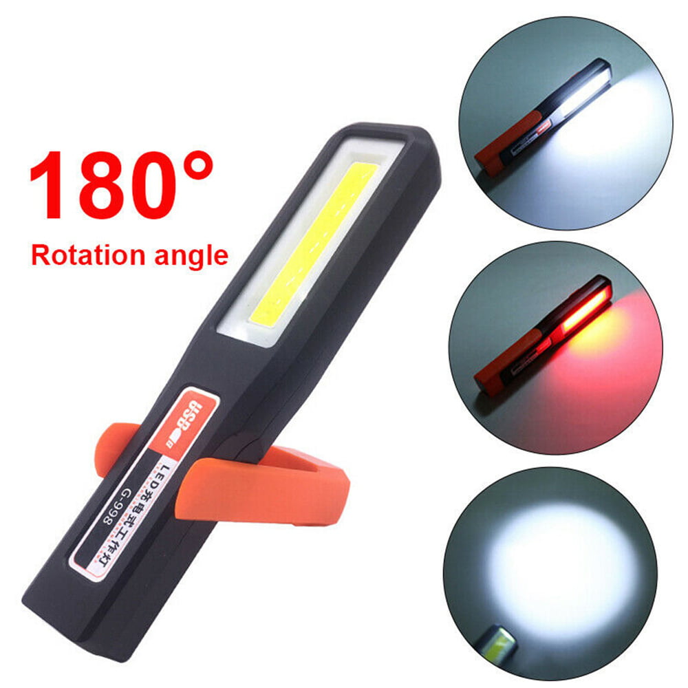COB Rechargeable Inspection Lamp LED Magnetic Work Light Cordless Flexible Torch 