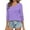 Purple, variant on Breezora Womens V Neck 3 4 Sleeve Tee Casual Solid Color Loose Fit Short Sleeve Top Breathable Daily Wear L Size Black
