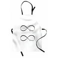 thumbnail image 1 of Love Apron Infinity Symbol with Monochrome Design Forever Love Theme Abstract Vintage Valentine, Unisex Kitchen Bib Apron with Adjustable Neck for Cooking Baking Gardening, Black White, by Ambesonne, 1 of 3