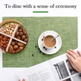 thumbnail image 7 of Evlmd Placemats, Vinyl Woven Place Mats for Kitchen Table Indoor/Outdoor, Washable Wipeable Dining Green Placemats Set of 4, 12x18 Inch, 7 of 7