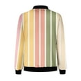 thumbnail image 5 of XWSHYW Plus Size Womens Clothes Plus Size Long Sleeve Zip-Up Outerwear Jackets Fashion Striped Pattern Loose Fit Mid-Length Outerwear Coats Flash Sales for Today, 5 of 5