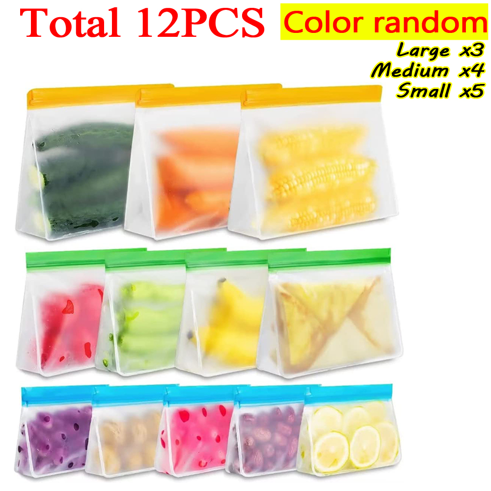Reusable Sandwich Bags Stand Up Food Grade Leakproof Reusable Snack