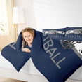 thumbnail image 4 of Homewish Football Sport Theme Full Size Comforter Sets,Rugby Helmet Pattern Bedding Comforter Set,Gray White Deepblue Bedding Sets For Kids,Microfiber Bedroom Decor Reversible,3pcs, 4 of 8