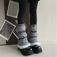 thumbnail image 3 of Thermal Padded Leg Covers with Plush Bottom Splicing for Skiing and Cold Weather Women Split Puffer Leg Warmers Socks, 3 of 21