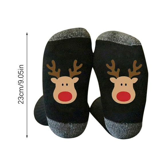 Dengmore Christmas Winter Stockings Cotton Socks Elks for Men and Women Color Blocking Breathable Stockings Christmas Gifts