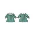 thumbnail image 2 of BemeyourBBs Girl Christmas A Line Dress Tree Embroidery Long Sleeves Plaid Dress, 2 of 9