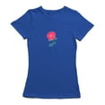 thumbnail image 1 of T-shirt Bleu Royal pour Femmes avec Graphique de Rose Mignonne, 1 of 1