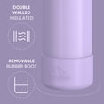 thumbnail image 2 of Hydrapeak 26oz Sport Insulated Water Bottle with Straw or Chug Lid, Leak & Spill Proof, Keeps Drinks Cold for 24 Hours, Hot for 12 Hours, Premium Stainless Steel Water Bottles (26oz, Dlavender), 2 of 9
