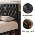 thumbnail image 3 of Lifezone Upholstered Bed Frame with Headboard, Full, Metal Support, No Box Spring Needed, Black, 3 of 8