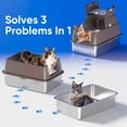 thumbnail image 3 of DVPETS 18" Stainless Steel Cat Litter Box with Flip-Top Lid Odor-Free Anti-Leak for Big Cats, 3 of 14