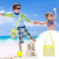 thumbnail image 2 of Beautynvta Mesh Beach Toys Bag, Square Tote Sand Tote Bag Shoulder Bags with Adjustable Strap for Beach, Shells, Yellow, 2 of 6