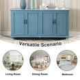 thumbnail image 4 of Eclife Mid-Century Sideboard Cabinet, Blue, 4 Doors with Adjustable Shelves, MDF Storage Cabinet for Dining Room or Living Room, 4 of 8