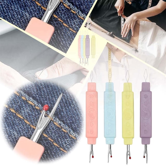 Needle and Thread Kit 2 In 1 Threader Remover for Sewing Tool Portable Household Buttonhole Assistant