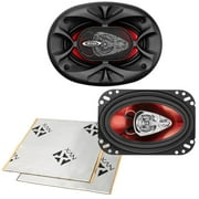 Boss CH4630 4x6" 3-Way Coaxial Car Speakers 500W Peak (250W RMS) + NVX SDSK2 Sound Damping
